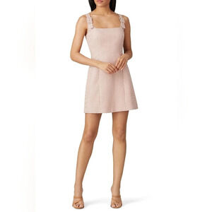 Alexachung Houndstooth Mini Dress Pink size 6 Buckle Plaid Preppy‎ Sundress